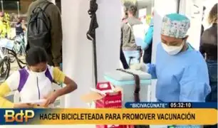 'Bicivacúnate': grandes y adultos participaron de jornada de vacunación contra diferentes enfermedades
