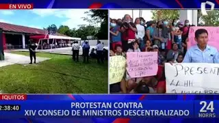 Loreto: se registraron protestas durante XIV Consejo de Ministros Descentralizado