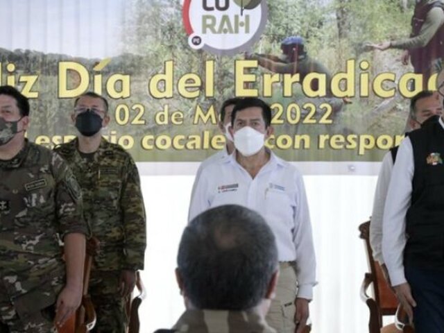 Ministro Chávarry anunció que Proyecto Especial Corah erradicó 5000 hectáreas de cultivo ilegal de coca