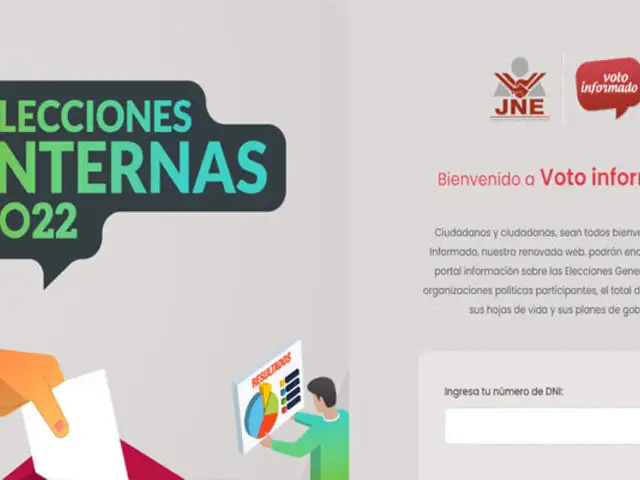 JNE presenta web “voto informado” con datos de listas que participan en elecciones internas