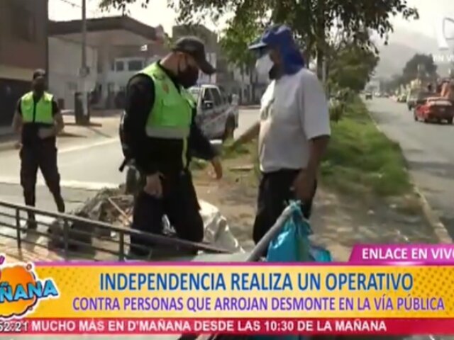 Independencia: Municipio fortalece campaña para evitar arrojo de desmonte en la vía pública