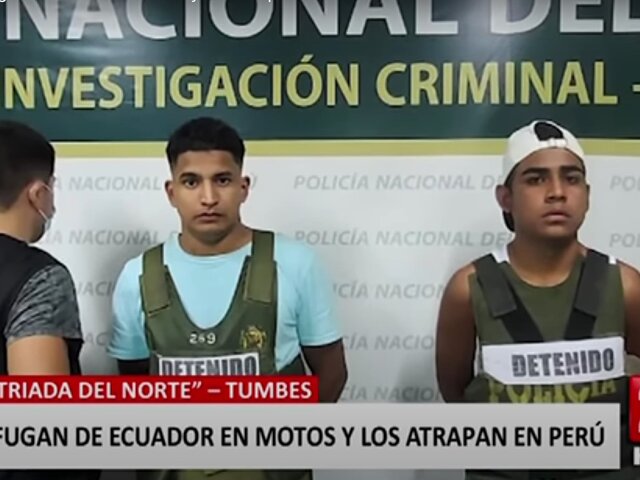 Tumbes: delincuentes fugan de Ecuador en moto y son atrapados en Perú