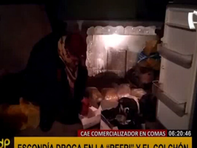 Comas: comercializador de droga escondía ilegal mercadería en refrigeradora y colchón