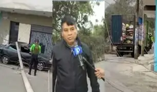 Auto quedó destrozado al caerle poste: hombre responsabiliza a camión recolector de basura