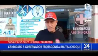 Tarapoto: candidato a gobernador regional choca contra mototaxi y deja 5 heridos