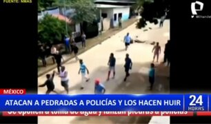 México: Vecinos atacan a pedradas a policías por instalación de toma de agua