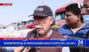 Representantes de gremios de transportes se movilizan hacia el puerto del Callao