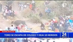 Huancavelica: Toro escapa de coliseo y 10 personas terminan heridas