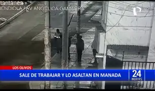 Los Olivos: cámaras de seguridad captan a hombre siendo atacado por banda criminal