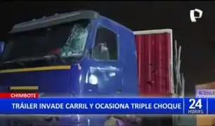 Chimbote: Tráiler invade carril y ocasiona triple choque