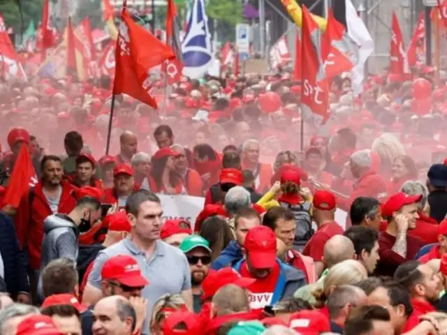 "Mejorar salarios para enfrentar crisis": Miles protestan ante el aumento del costo de vida en Bélgica