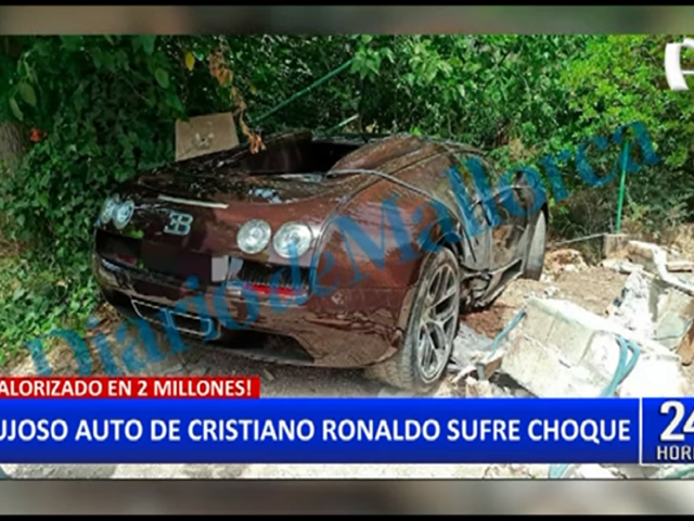 Chocan lujoso auto de Cristiano Ronaldo cuando el futbolista se encontraba de vacaciones