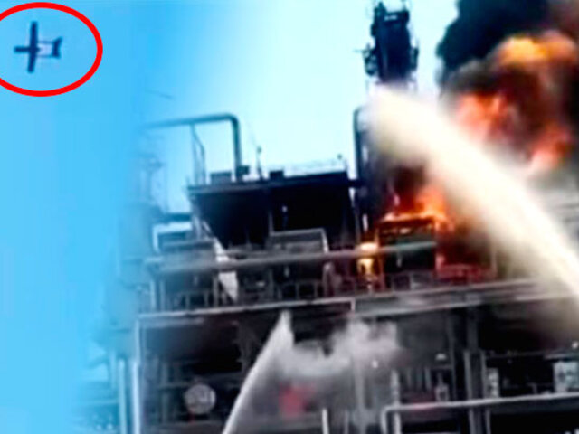 Dron kamikaze ucraniano habría provocado incendio en refinería de petróleo rusa