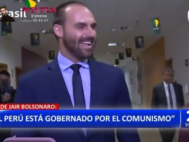 Hijo de Jair Bolsonaro asegura que el Perú "está gobernado por el comunismo"