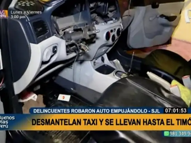 Se llevaron hasta el timón: Delincuentes desmantelaron por completo taxi que robaron empujando