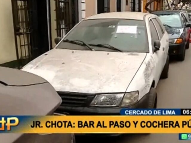 Jirón Chota: denuncian que policías se adueñan de calle al dejar larga fila de vehículos incautados