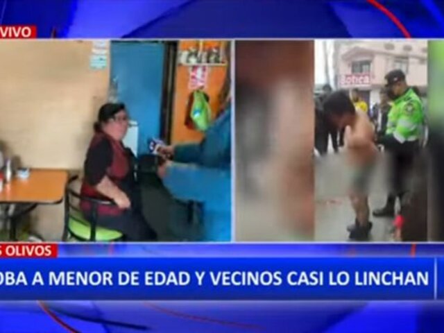 Los Olivos: Vecinos desnudan y golpean a ladrón por robar a menor de edad