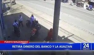 Puerto Maldonado: Delincuentes en moto asaltan a comerciante que había retirado dinero del banco
