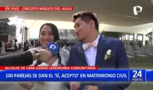 Cercado de Lima: Más de 100 parejas se casarán en el Circuito Mágico del Agua