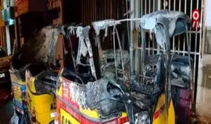 Extorsionadores incendian mototaxis en SJM: Familia se retrasó en pagar deuda de 5 mil soles