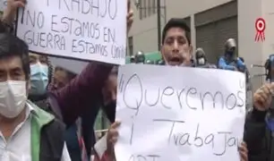 Comerciantes protestan por cierre de calles en el Centro de Lima