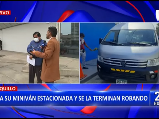 Surquillo: Cámaras de seguridad captan a 2 sujetos robando una miniván estacionada
