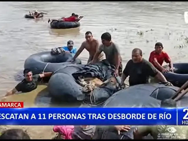Cajamarca: 11 personas son rescatadas tras desborde de río Chinchipe