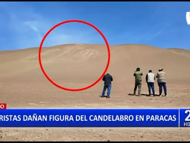 Pisco: Turistas dañan geoglifo de candelabro en Paracas