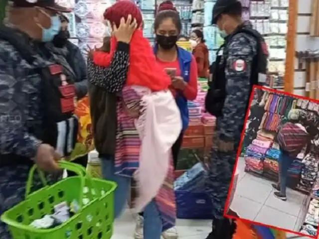 Huancayo: Mujeres usaban a bebé para robar y esconder productos entre sus mantas