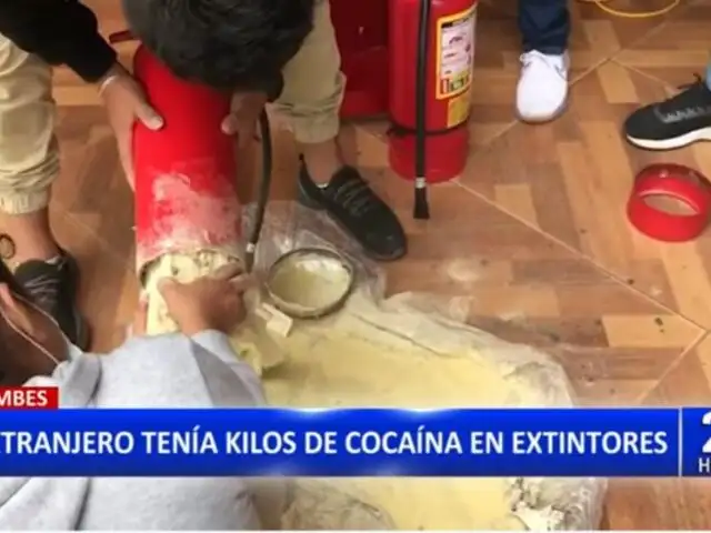 Tumbes: Capturan a extranjero que escondía cocaína en extintores