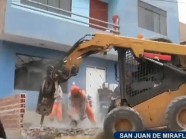 Municipio de SJM destruye muro informal que impedía paso peatonal