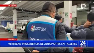 San Luis: Realizan operativo para verificar la procedencia de autopartes en talleres mecánicos