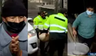 VMT: Policía de Carreteras dona sacos de arroz y azúcar a olla común Fe y Esperanza