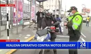 San Miguel: Realizan operativo contra motos delivery