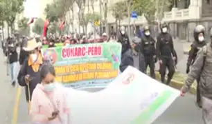 Ronderos marchan para exigir al Gobierno que cumpla sus promesas de campaña