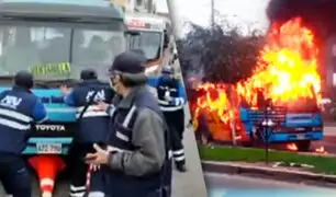 Chofer de cúster arrolla a fiscalizadores e incendia su unidad para evitar ser intervenido