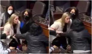 Incidentes en el Congreso: María del Carmen Alva es captada jaloneando a congresista Isabel Cortez