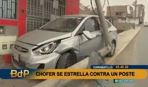 Carabayllo: Chofer se despista, destruye un poste y causa daños en una vivienda
