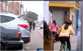 Chorrillos: ciclistas zigzaguean para no chocar con autos y postes que ocupan la ciclovía
