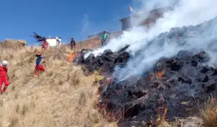Huancavelica: bombero resultó herido durante labores para controlar incendio forestal