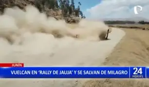 Junín: Vehículo se vuelca durante "Rally de Jauja" y piloto sale ileso