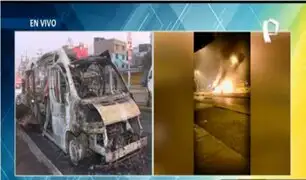 Envuelta en llamas: ambulancia explota en plena vía pública