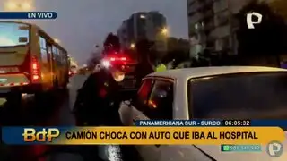 Choque en la Panamericana Sur: Camión impactó contra carro que transportaba a hombre al hospital