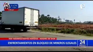 Madre de Dios: Mineros ilegales realizan paralización y bloqueo de carreteras