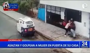 Chorrillos: Ladrones en mototaxi asaltan y golpean a mujer en la puerta de su casa