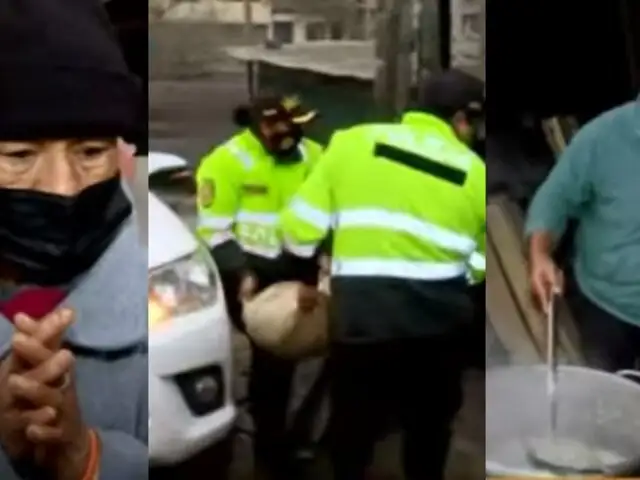 VMT: Policía de Carreteras dona sacos de arroz y azúcar a olla común Fe y Esperanza