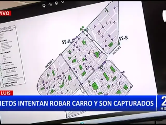 San Luis: Cámaras de seguridad captan a delincuentes que pretendían robar un auto pero son detenidos