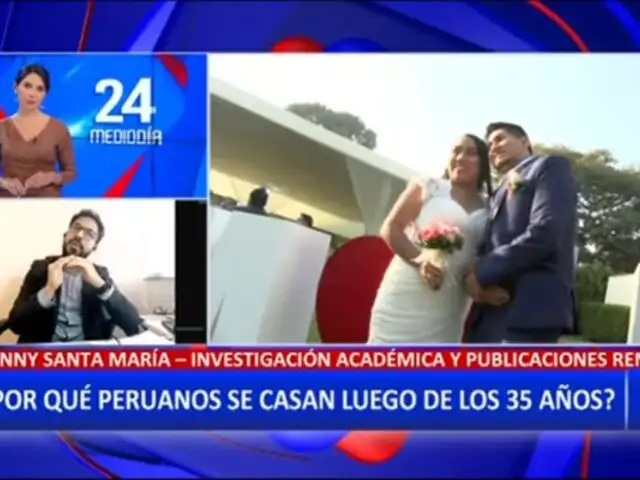 La mayorÃ­a de peruanos se casan despuÃ©s de los 35 aÃ±os, segÃºn Reniec
