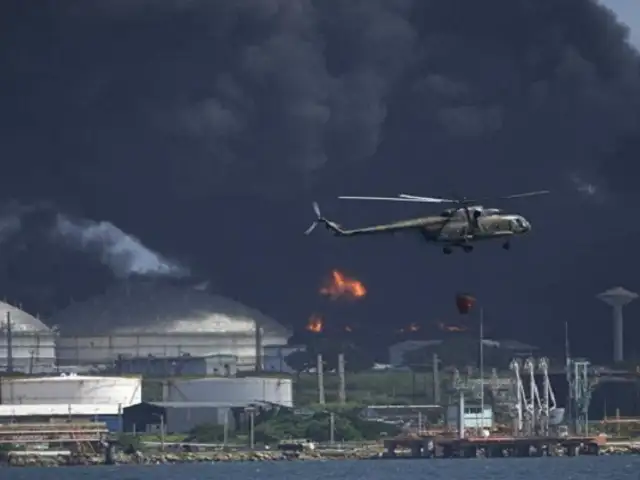 Cuba: continúan los trabajos para controlar el incendio en la base de supertanqueros en Matanzas