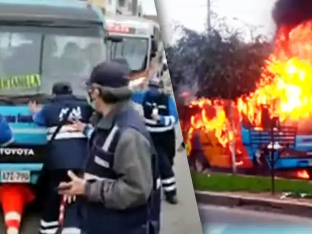 Chofer de cúster arrolla a fiscalizadores e incendia su unidad para evitar ser intervenido